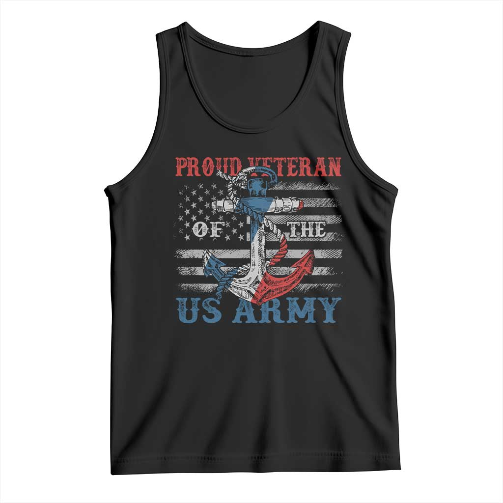 Proud Veteran Of The US Army Tank Top Vintage American Flag Anchor
