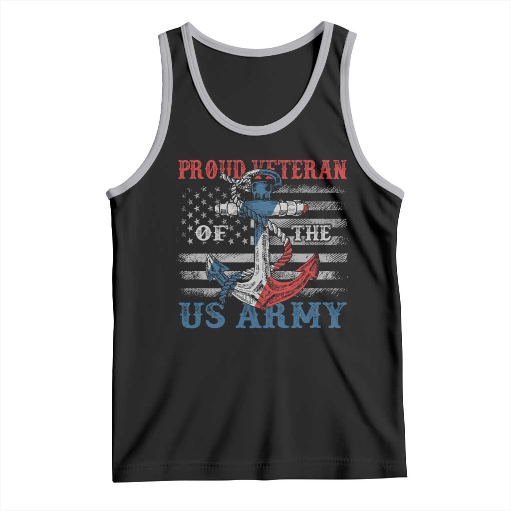 Proud Veteran Of The US Army Tank Top Vintage American Flag Anchor