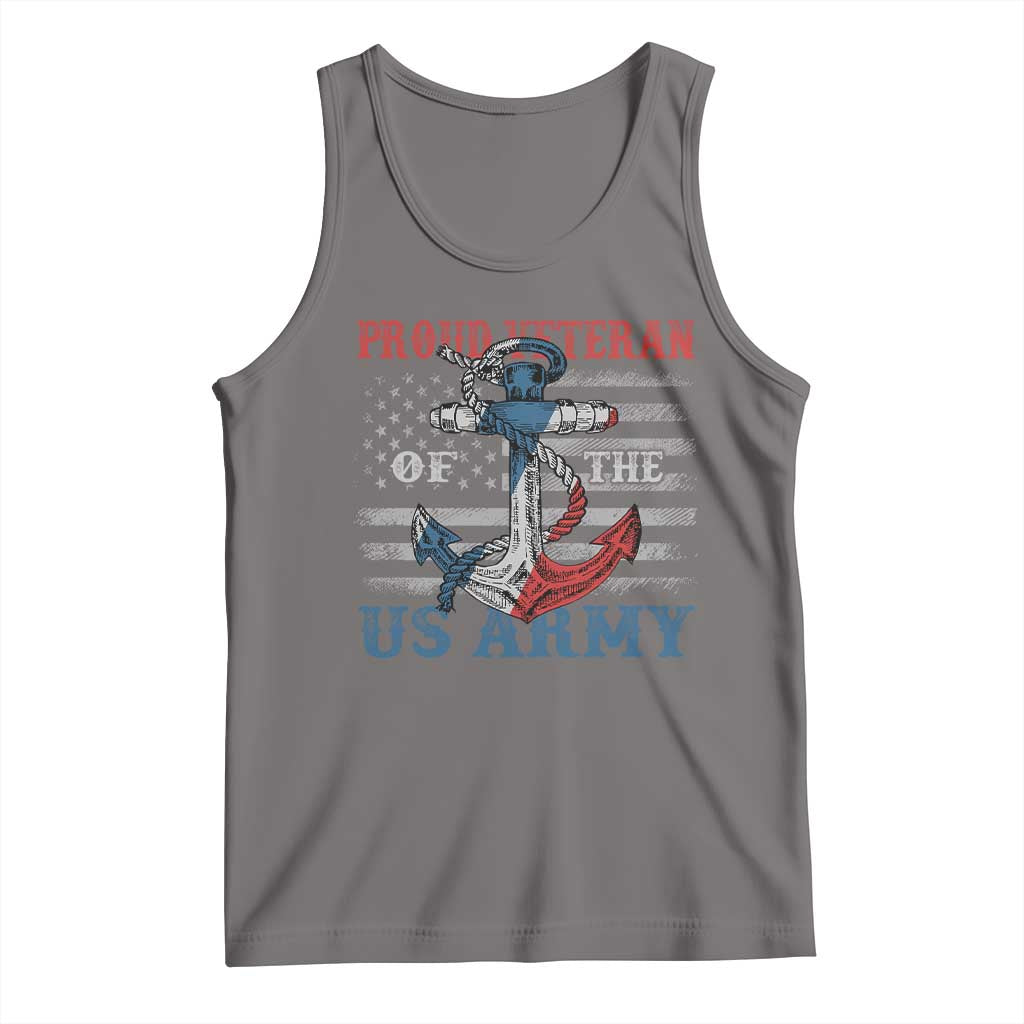 Proud Veteran Of The US Army Tank Top Vintage American Flag Anchor