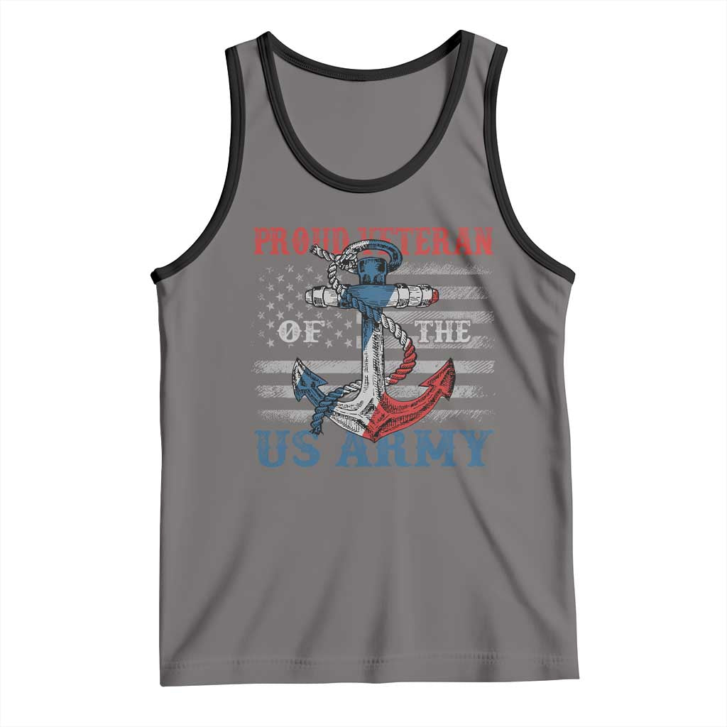 Proud Veteran Of The US Army Tank Top Vintage American Flag Anchor