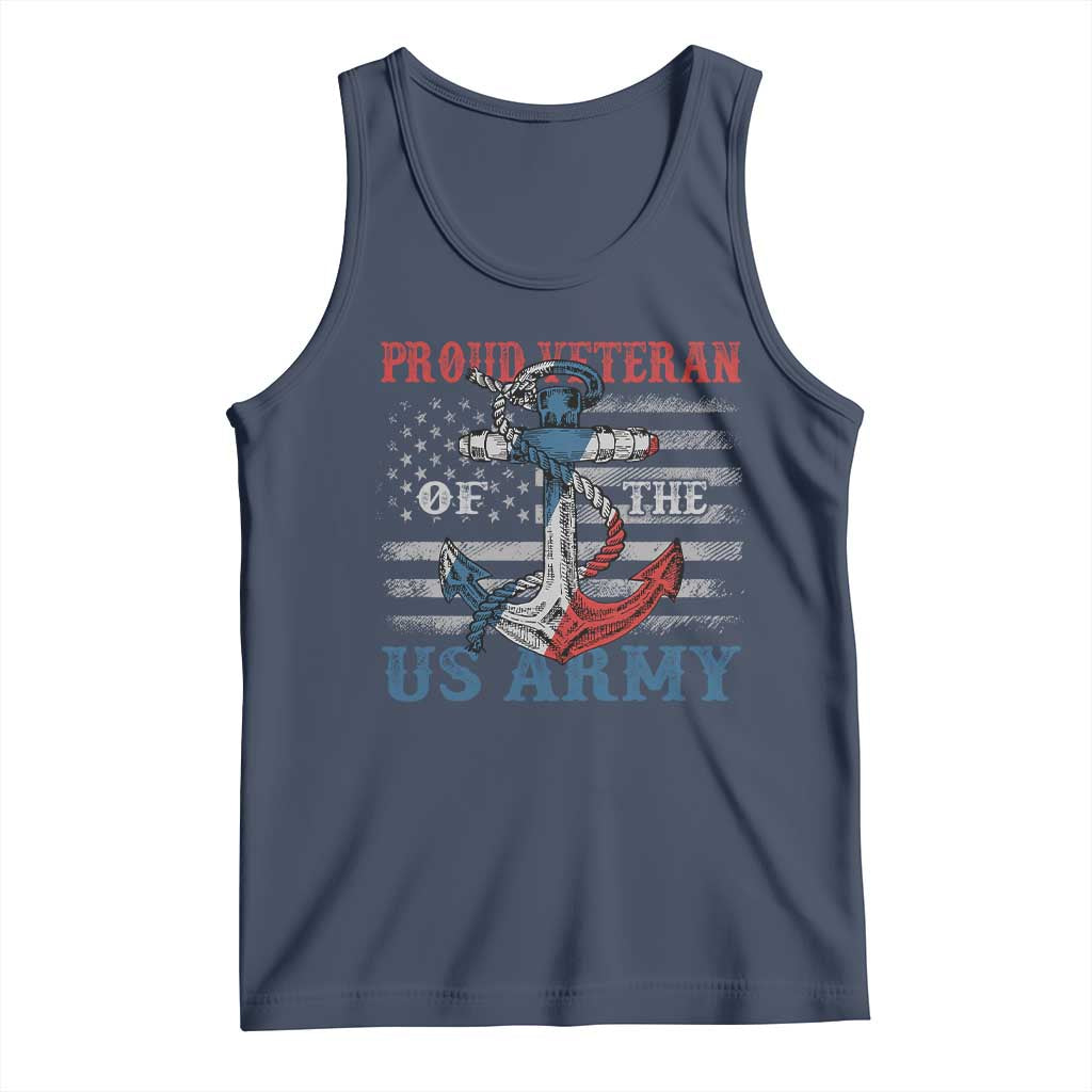 Proud Veteran Of The US Army Tank Top Vintage American Flag Anchor