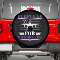 Purple Up For Military Kids Spare Tire Cover Vintage American Flag Fights