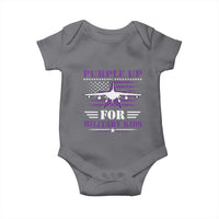 Purple Up For Military Kids Baby Onesie Vintage American Flag Fights