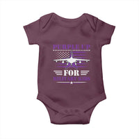Purple Up For Military Kids Baby Onesie Vintage American Flag Fights