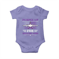 Purple Up For Military Kids Baby Onesie Vintage American Flag Fights
