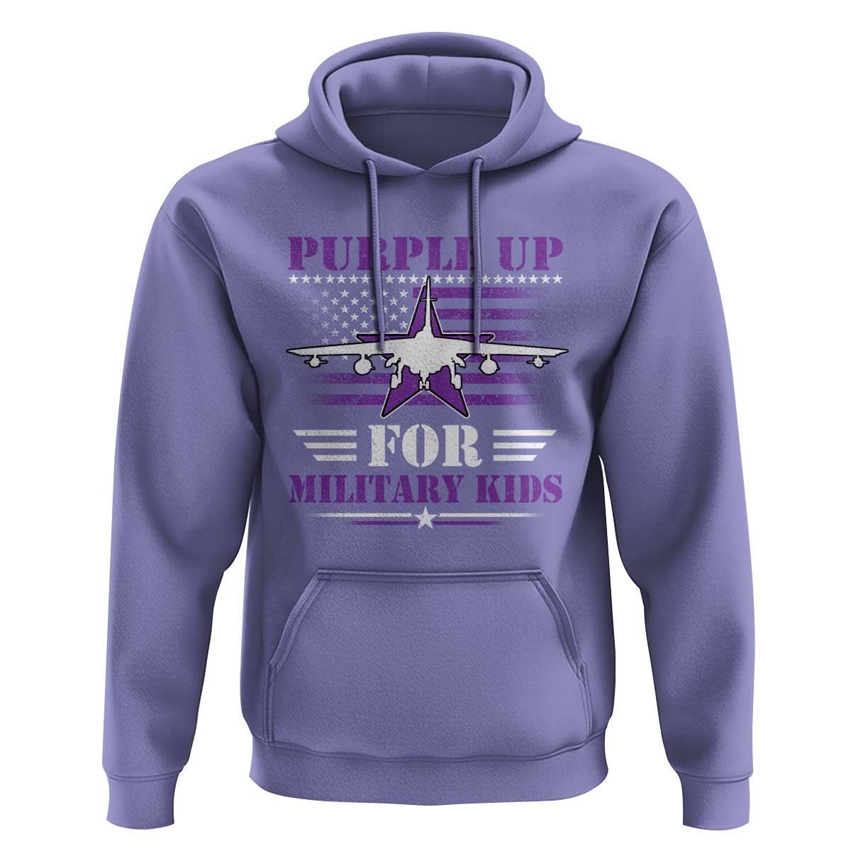 Purple Up For Military Kids Hoodie Vintage American Flag Fights