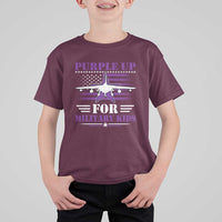 Purple Up For Military Kids T Shirt For Kid Vintage American Flag Fights
