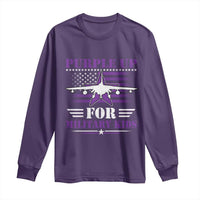 Purple Up For Military Kids Long Sleeve Shirt Vintage American Flag Fights