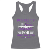 Purple Up For Military Kids Racerback Tank Top Vintage American Flag Fights