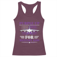 Purple Up For Military Kids Racerback Tank Top Vintage American Flag Fights