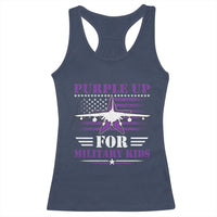 Purple Up For Military Kids Racerback Tank Top Vintage American Flag Fights