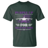 Purple Up For Military Kids T Shirt Vintage American Flag Fights