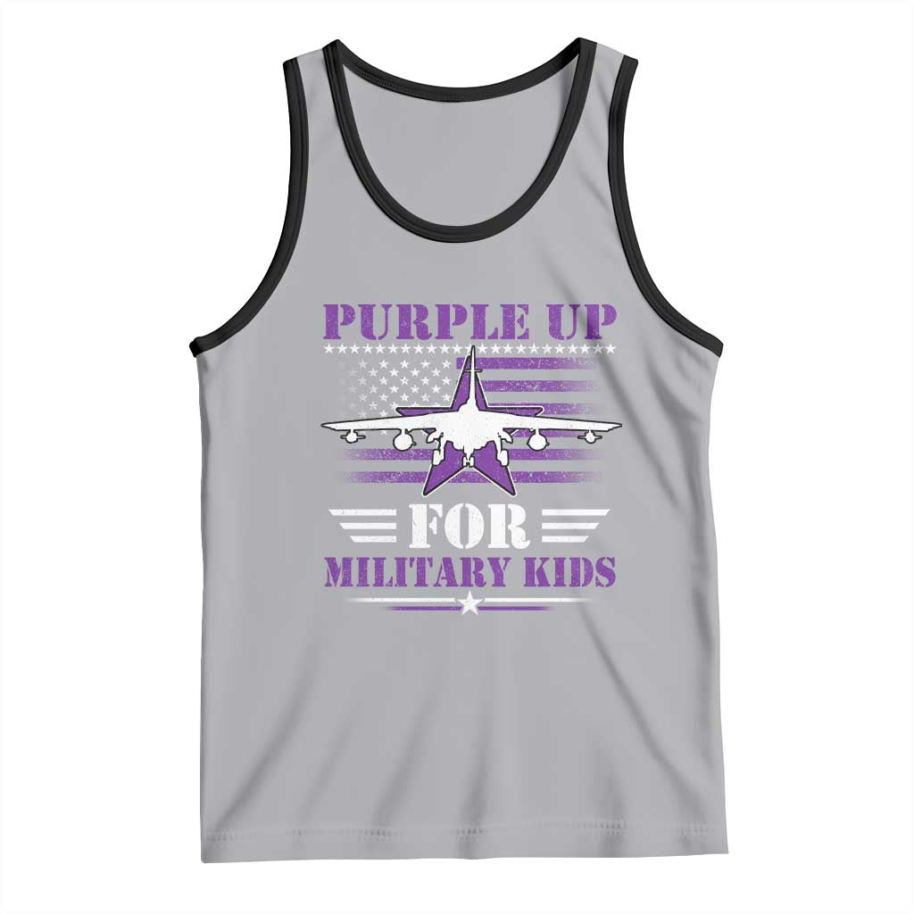 Purple Up For Military Kids Tank Top Vintage American Flag Fights