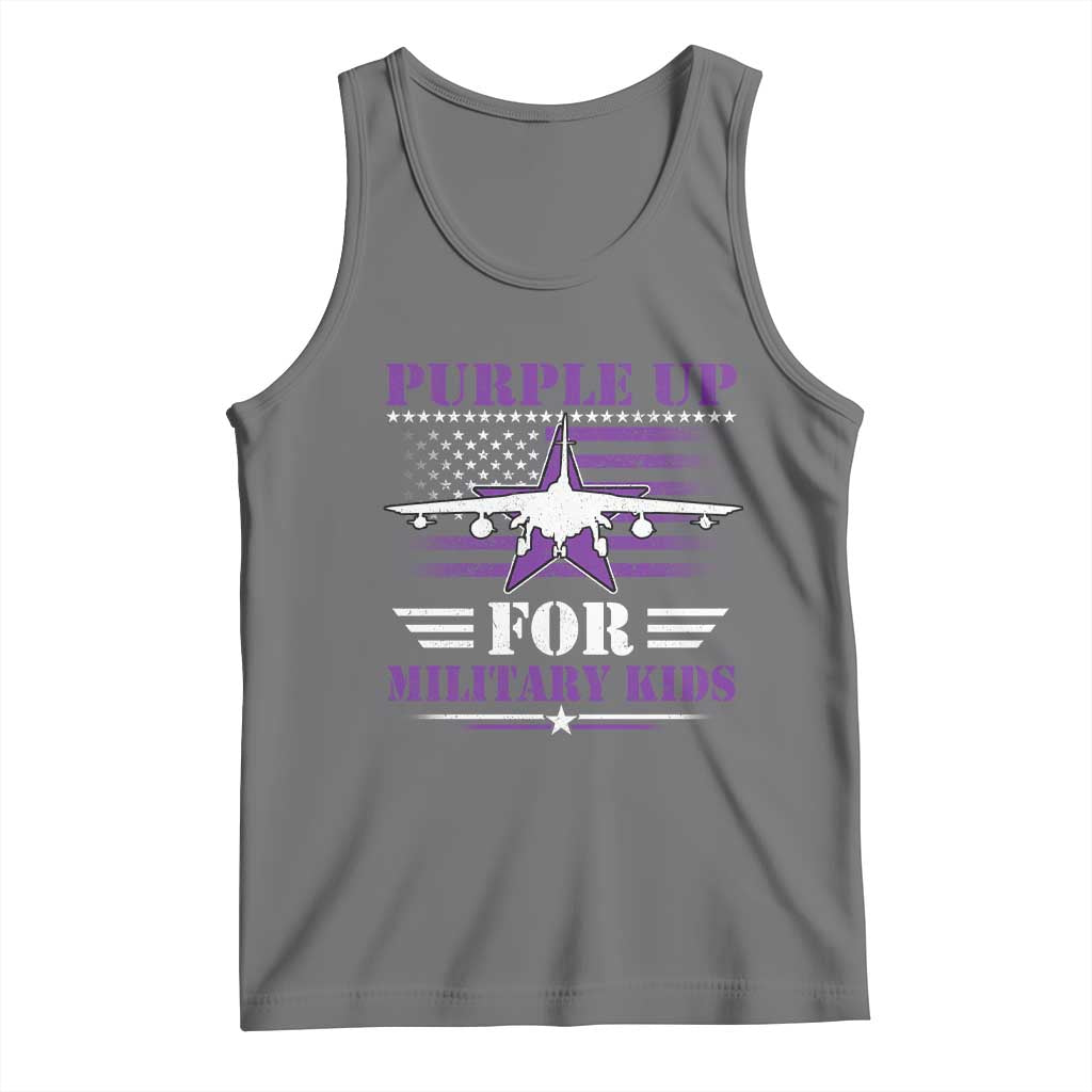 Purple Up For Military Kids Tank Top Vintage American Flag Fights