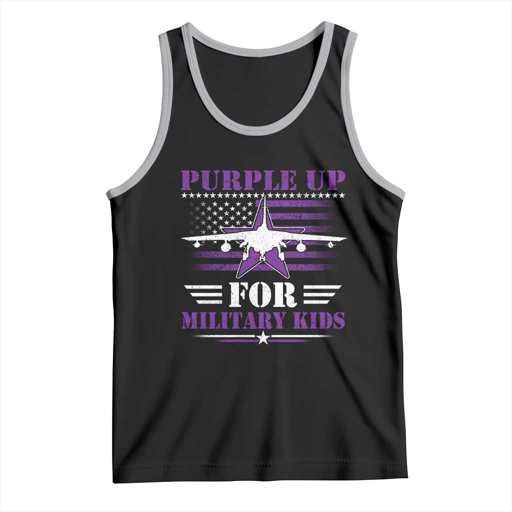 Purple Up For Military Kids Tank Top Vintage American Flag Fights
