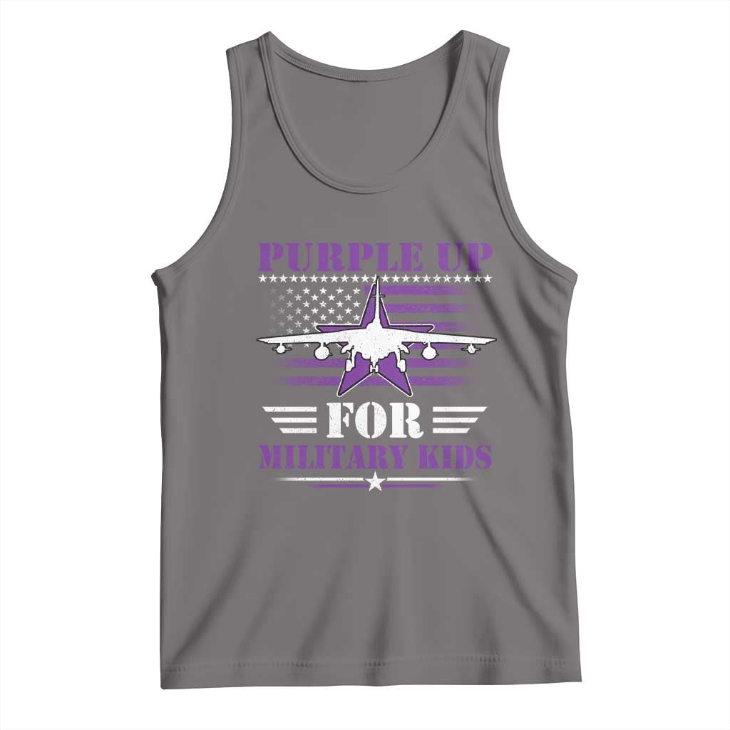 Purple Up For Military Kids Tank Top Vintage American Flag Fights
