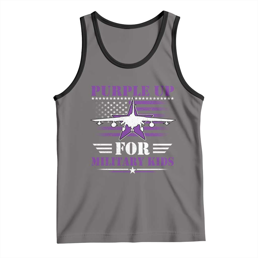 Purple Up For Military Kids Tank Top Vintage American Flag Fights
