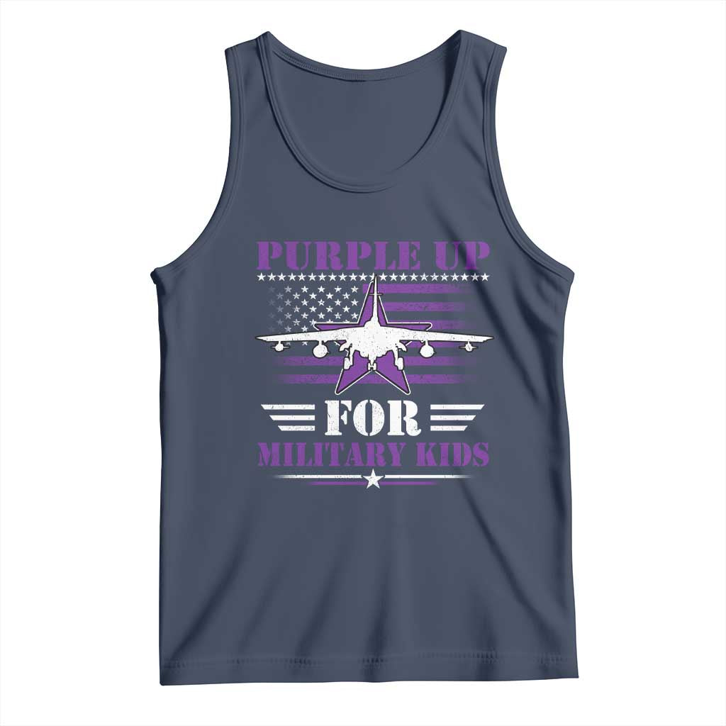 Purple Up For Military Kids Tank Top Vintage American Flag Fights