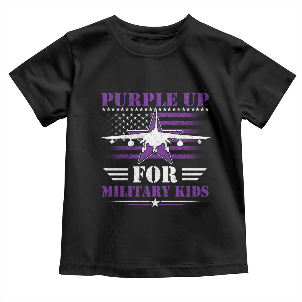Purple Up For Military Kids Toddler T Shirt Vintage American Flag Fights