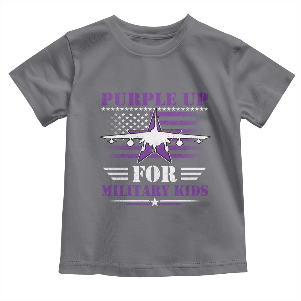 Purple Up For Military Kids Toddler T Shirt Vintage American Flag Fights