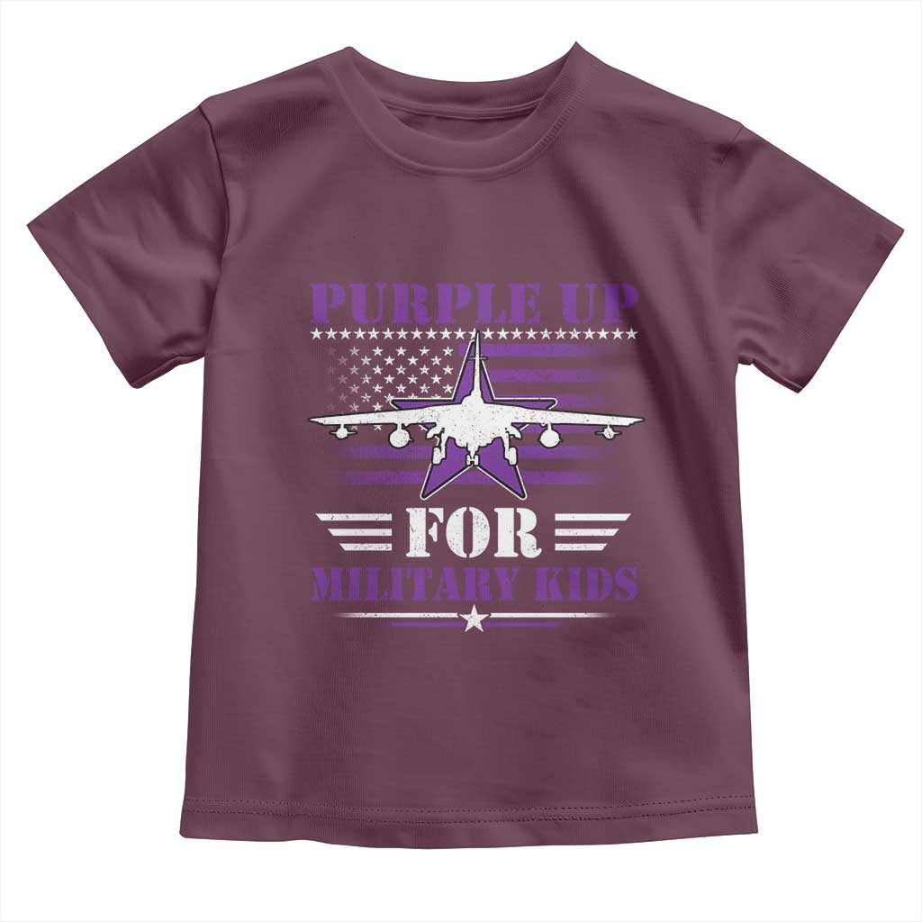 Purple Up For Military Kids Toddler T Shirt Vintage American Flag Fights