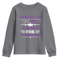 Purple Up For Military Kids Youth Sweatshirt Vintage American Flag Fights