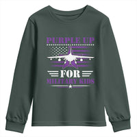 Purple Up For Military Kids Youth Sweatshirt Vintage American Flag Fights