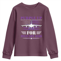 Purple Up For Military Kids Youth Sweatshirt Vintage American Flag Fights