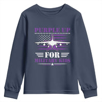 Purple Up For Military Kids Youth Sweatshirt Vintage American Flag Fights