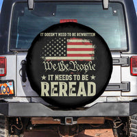 It Doesn't Need To Be Rewritten It Needs To Be Reread Spare Tire Cover We The People Vintage Flag