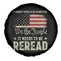 It Doesn't Need To Be Rewritten It Needs To Be Reread Spare Tire Cover We The People Vintage Flag
