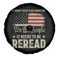 It Doesn't Need To Be Rewritten It Needs To Be Reread Spare Tire Cover We The People Vintage Flag