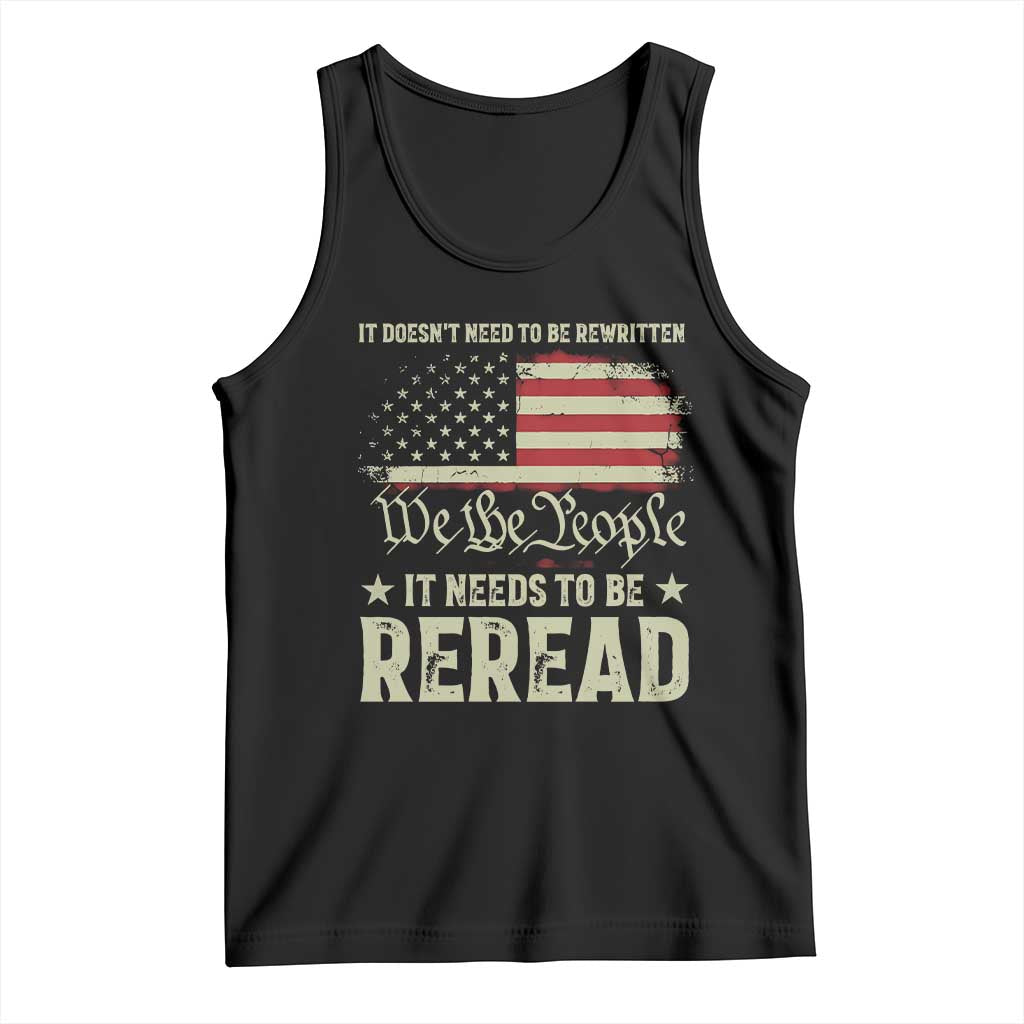 It Doesn't Need To Be Rewritten It Needs To Be Reread Tank Top We The People Vintage Flag