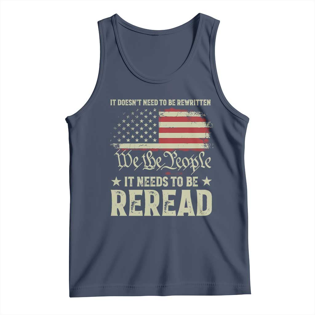 It Doesn't Need To Be Rewritten It Needs To Be Reread Tank Top We The People Vintage Flag