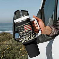 It Doesn't Need To Be Rewritten It Needs To Be Reread Tumbler With Handle We The People Vintage Flag