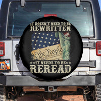It Doesn't Need To Be Rewritten It Needs To Be Reread Spare Tire Cover We The People Vintage American Flag