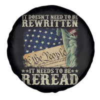 It Doesn't Need To Be Rewritten It Needs To Be Reread Spare Tire Cover We The People Vintage American Flag