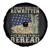 It Doesn't Need To Be Rewritten It Needs To Be Reread Spare Tire Cover We The People Vintage American Flag