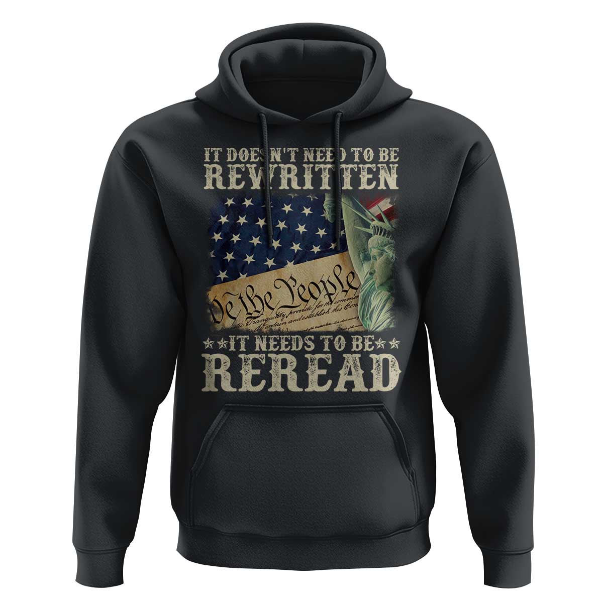 It Doesn't Need To Be Rewritten It Needs To Be Reread Hoodie We The People Vintage American Flag