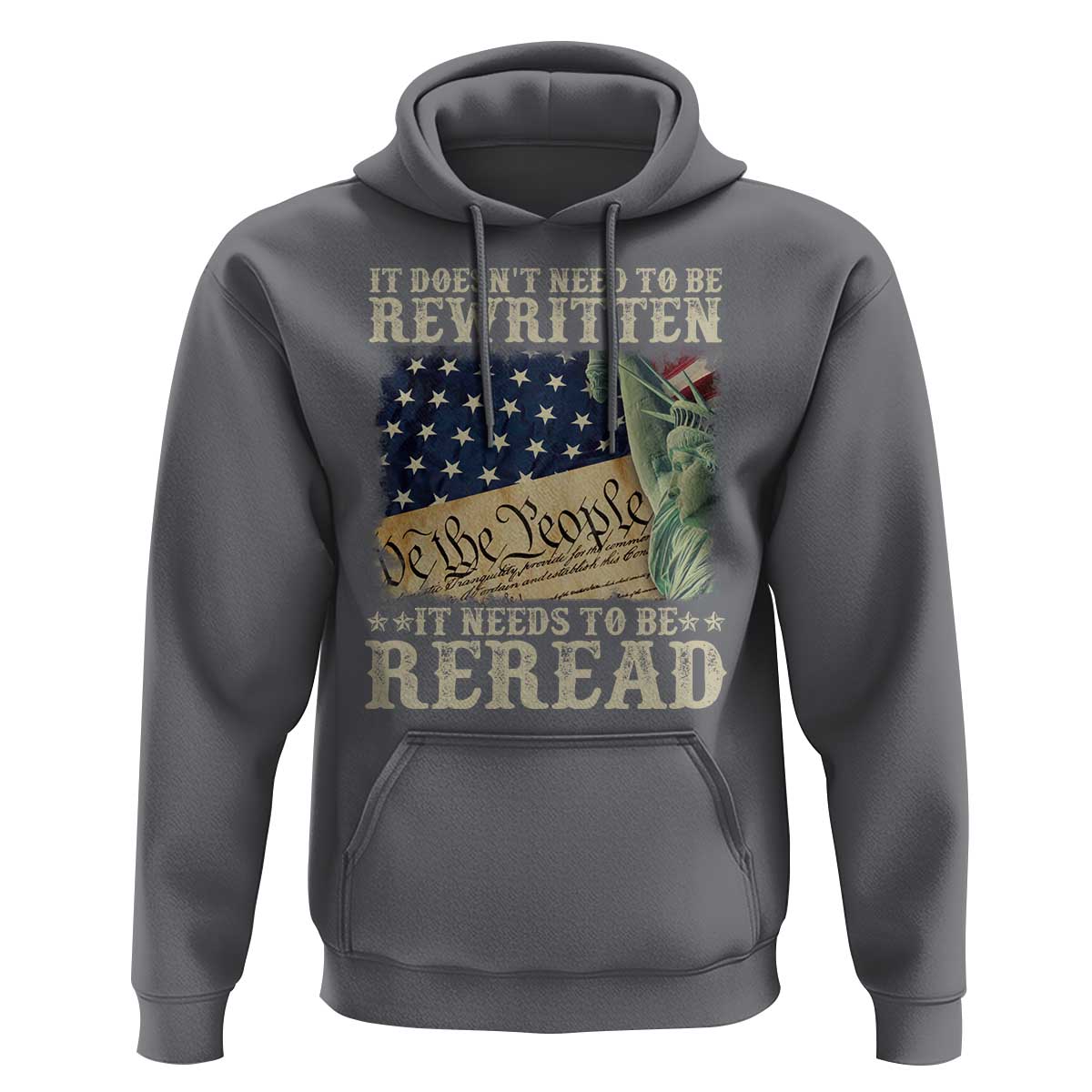 It Doesn't Need To Be Rewritten It Needs To Be Reread Hoodie We The People Vintage American Flag