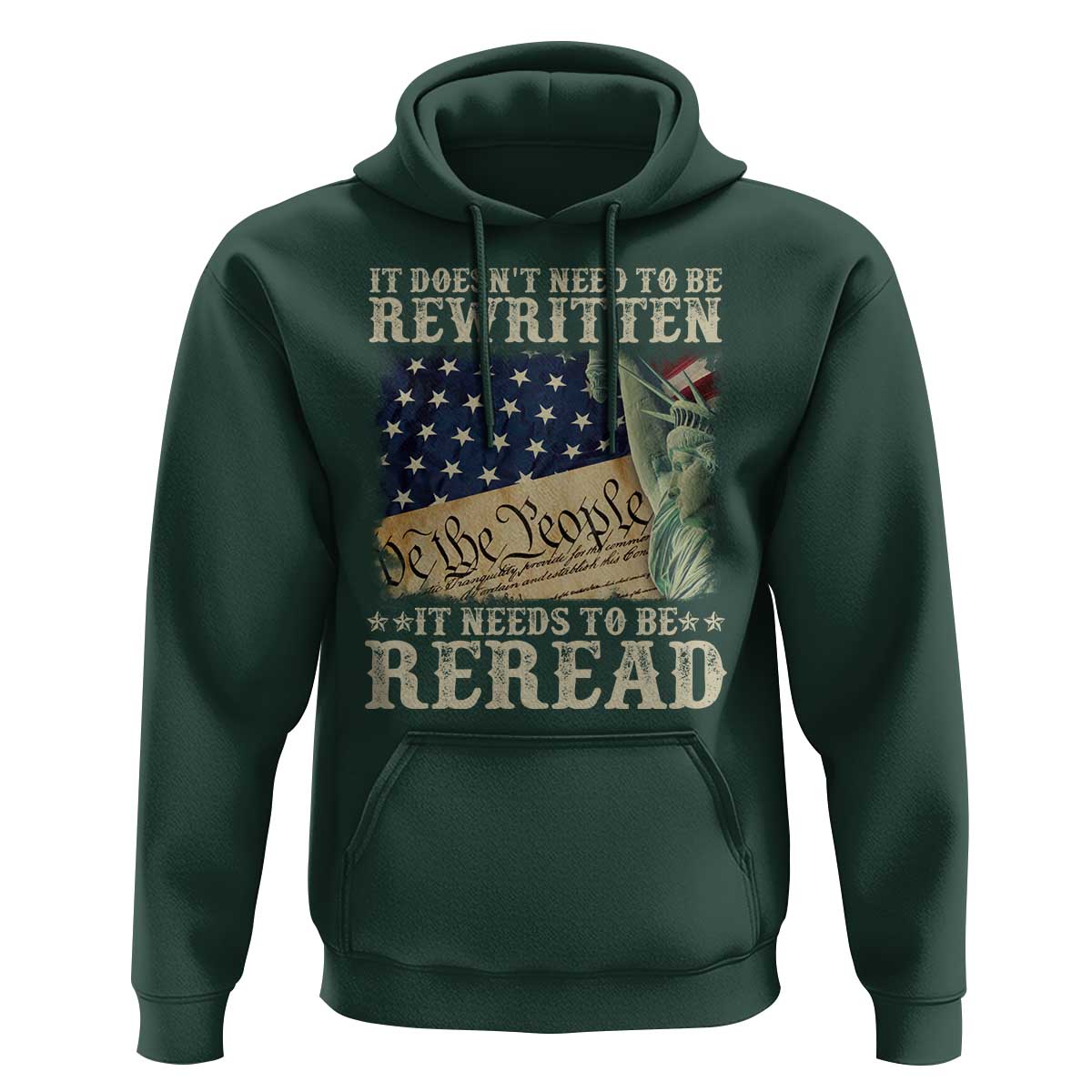 It Doesn't Need To Be Rewritten It Needs To Be Reread Hoodie We The People Vintage American Flag