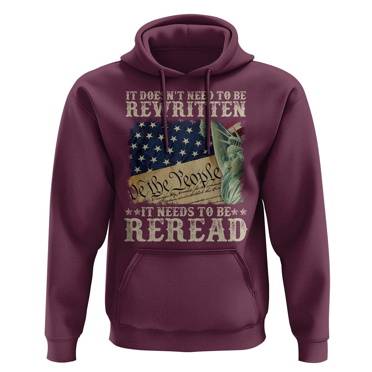 It Doesn't Need To Be Rewritten It Needs To Be Reread Hoodie We The People Vintage American Flag