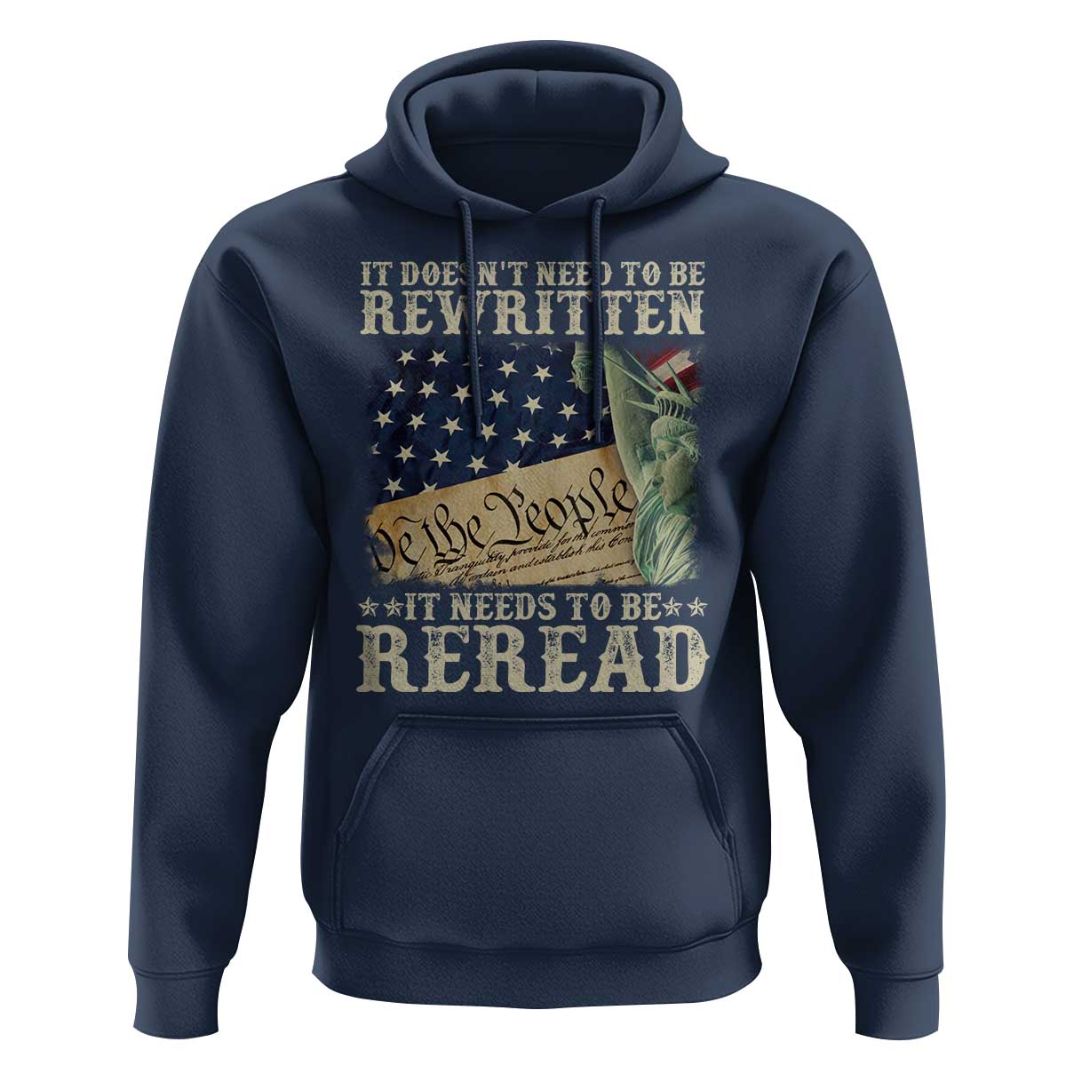 It Doesn't Need To Be Rewritten It Needs To Be Reread Hoodie We The People Vintage American Flag