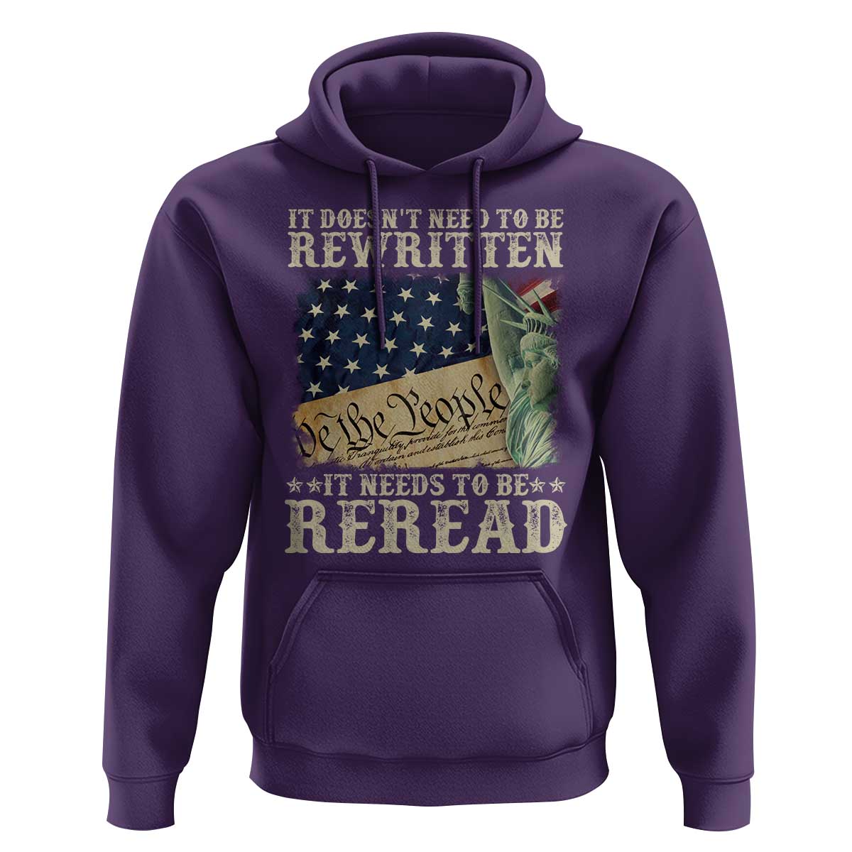 It Doesn't Need To Be Rewritten It Needs To Be Reread Hoodie We The People Vintage American Flag