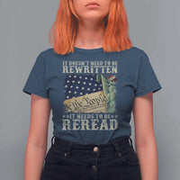 It Doesn't Need To Be Rewritten It Needs To Be Reread T Shirt For Women We The People Vintage American Flag