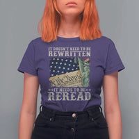 It Doesn't Need To Be Rewritten It Needs To Be Reread T Shirt For Women We The People Vintage American Flag