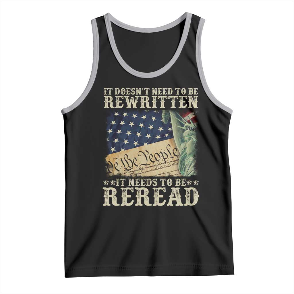 It Doesn't Need To Be Rewritten It Needs To Be Reread Tank Top We The People Vintage American Flag