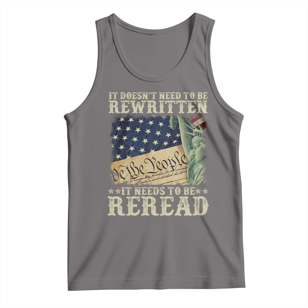It Doesn't Need To Be Rewritten It Needs To Be Reread Tank Top We The People Vintage American Flag