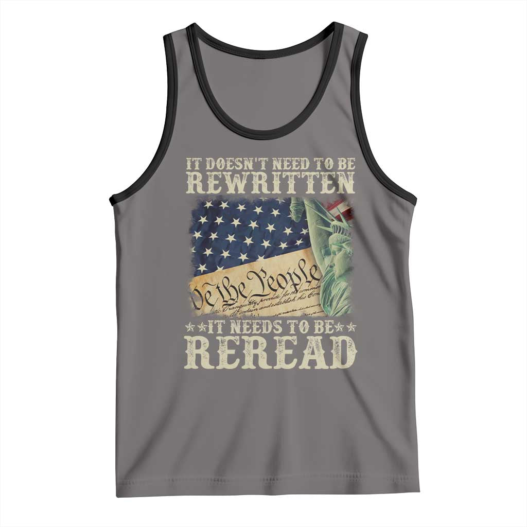 It Doesn't Need To Be Rewritten It Needs To Be Reread Tank Top We The People Vintage American Flag