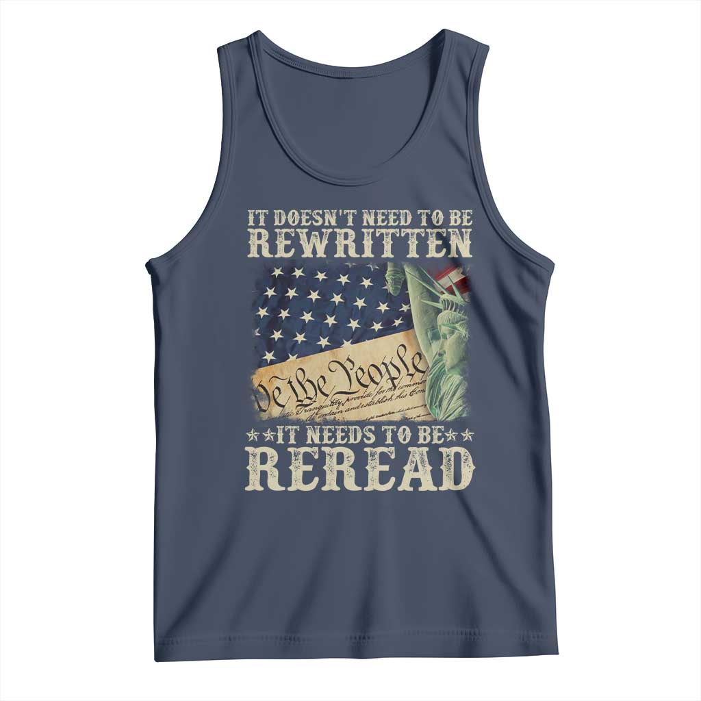 It Doesn't Need To Be Rewritten It Needs To Be Reread Tank Top We The People Vintage American Flag